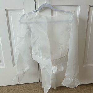 Sheer wedding dress topper bolero